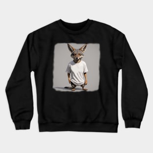 Jackal wearing a T-shirt Crewneck Sweatshirt